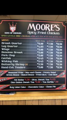 Moore’s Spicy Fried Chicken menu 3